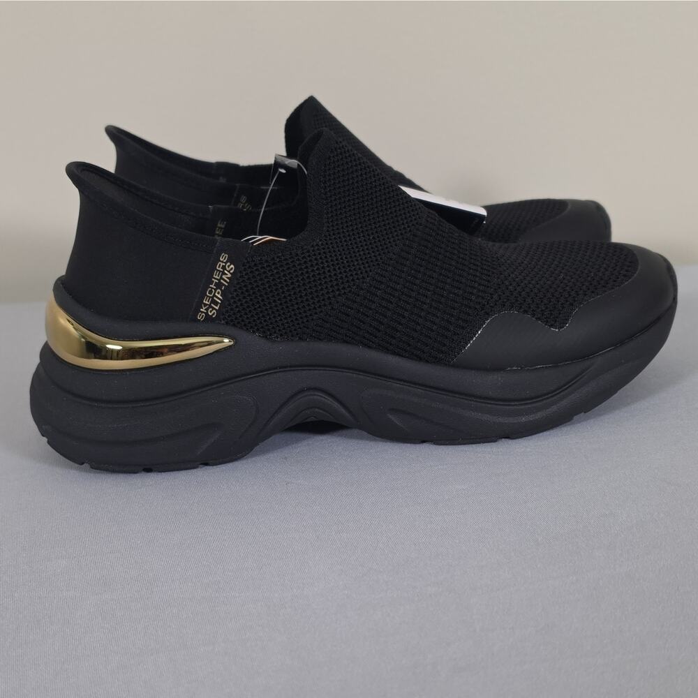 Skechers Mark Nason A-Wedge Hands Free Slip-Ins Women’s 7 Black Gold NIB - Picture 5 of 7